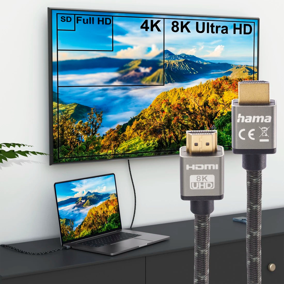 Hama HDMI-kabel Ultra High Speed 8K@60Hz/4K@120Hz, HDMI 2.1 2m