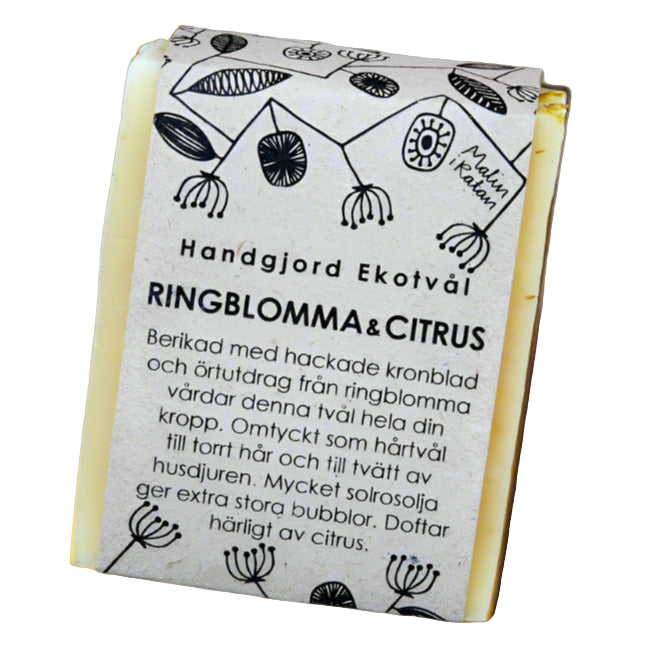 Ekotvål Ringblomma & Citrus - Fast tvål, kaffe & lakrits - Katoppa.se Karlskoga