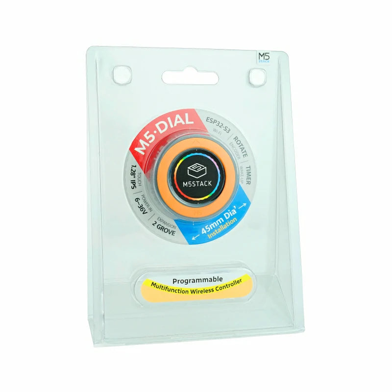 M5Stack K130 - Dial ESP32-S3 Vridknapp med 1.28" Touchskärm, Programmerbar Kontroller