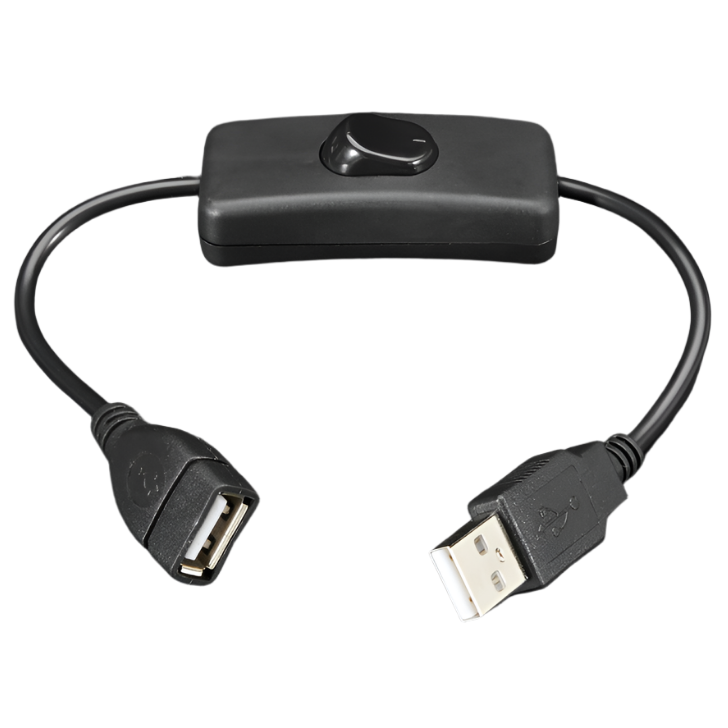 USB-A kabel med strömbrytare