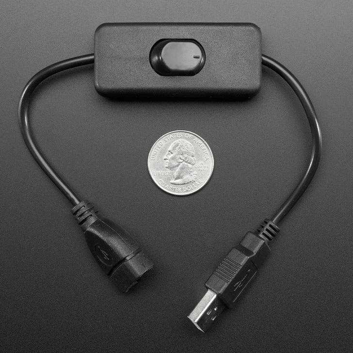 USB-A kabel med strömbrytare