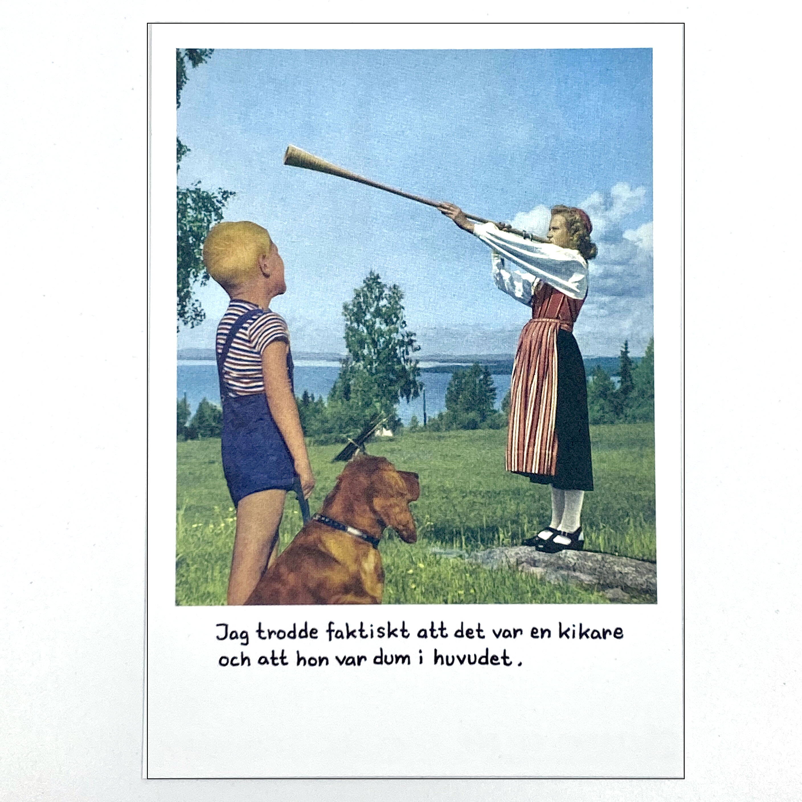 Vykort Jan Stenmark "Kikare"