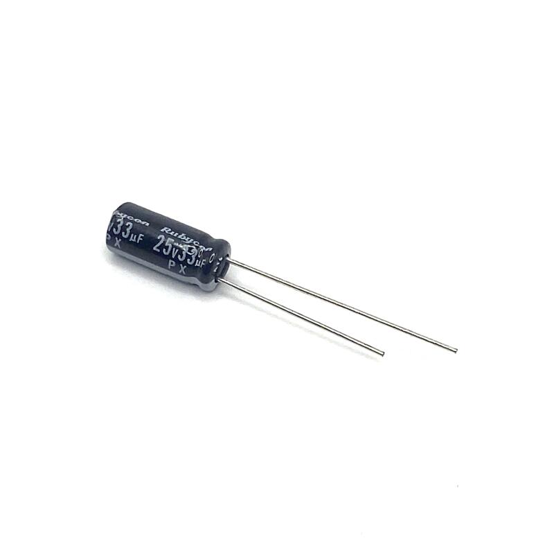 Kondensator 33uF 25V 105C 11x5mm, elektrolyt 25PX33MEFC5X11