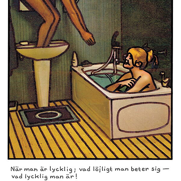 Vykort Jan Stenmark "Lycklig"