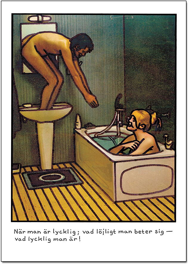 Vykort Jan Stenmark "Lycklig"