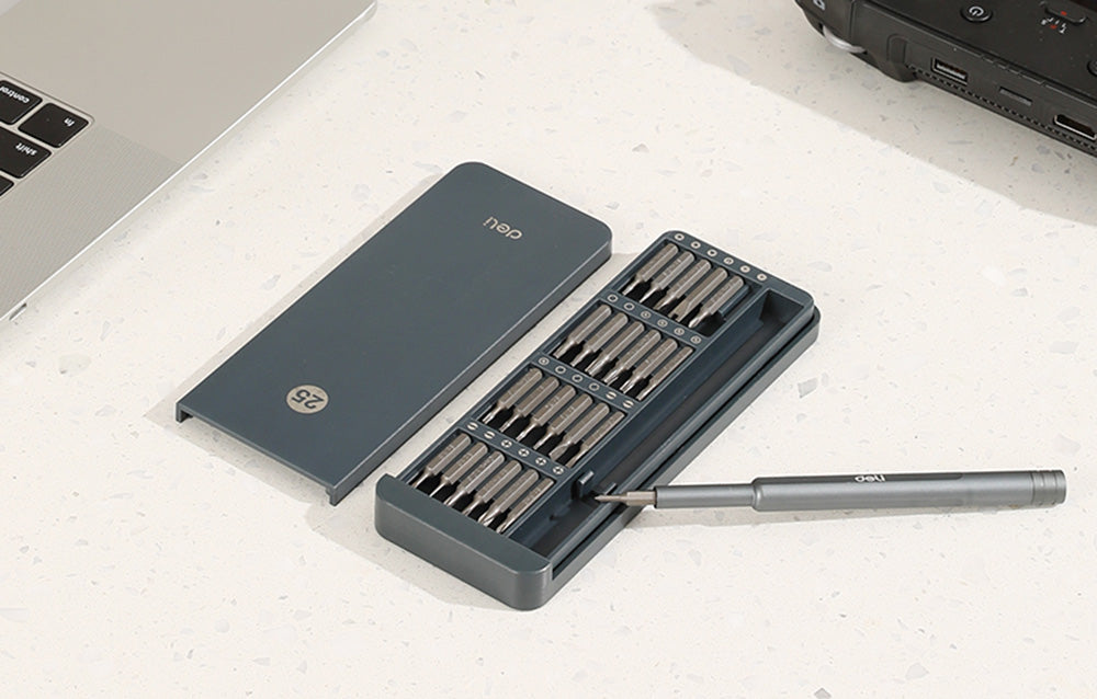 Precisionsmejselsats 25 delar med aluminiumhandtag, EDL241025