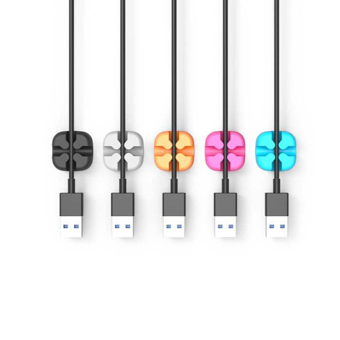 Självhäftande kabelhållare, grå 23x23mm