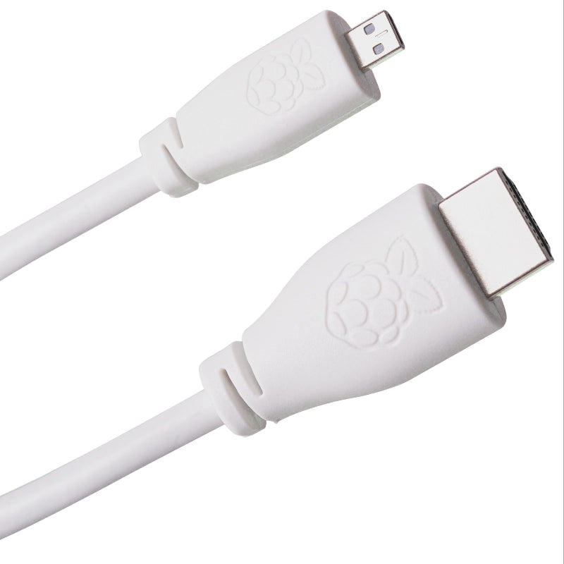 Micro-HDMI till HDMI 1m originalkabel till Raspberry Pi, vit