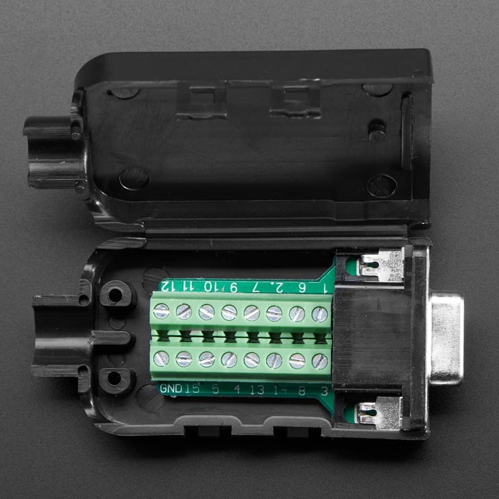 DE-15 (DB15)-adapter hona till 15-poligt skruvterminalblock med kapsling Adafruit 3124