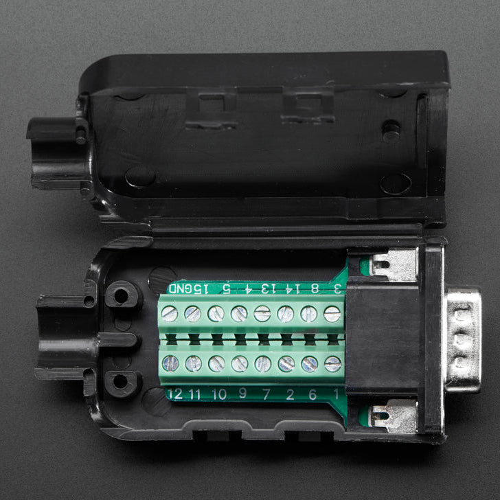 DE-15 (DB15)-adapter hane till 15-poligt skruvterminalblock med kapsling Adafruit 3125
