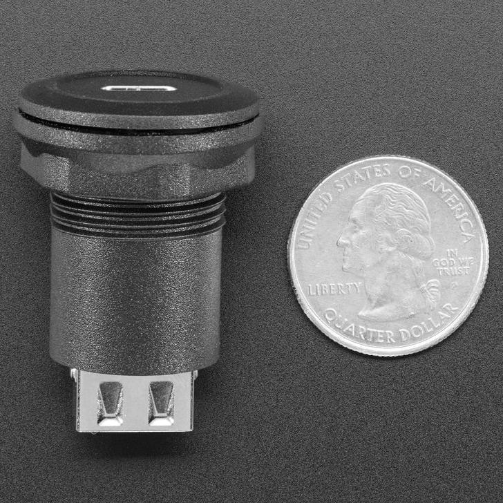 USB-C till USB-A - Rund Panelmonteringskontakt, 30mm