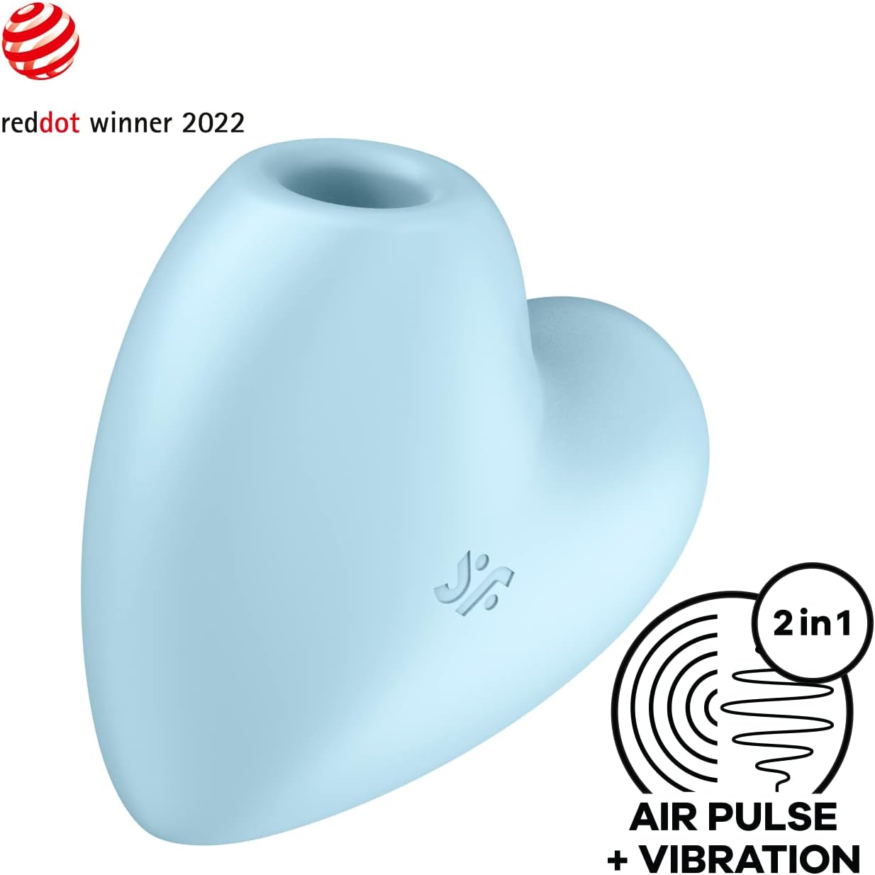 Satisfyer Cutie Heart Blue, lufttrycksvibrator, 2 motorer, IPX7
