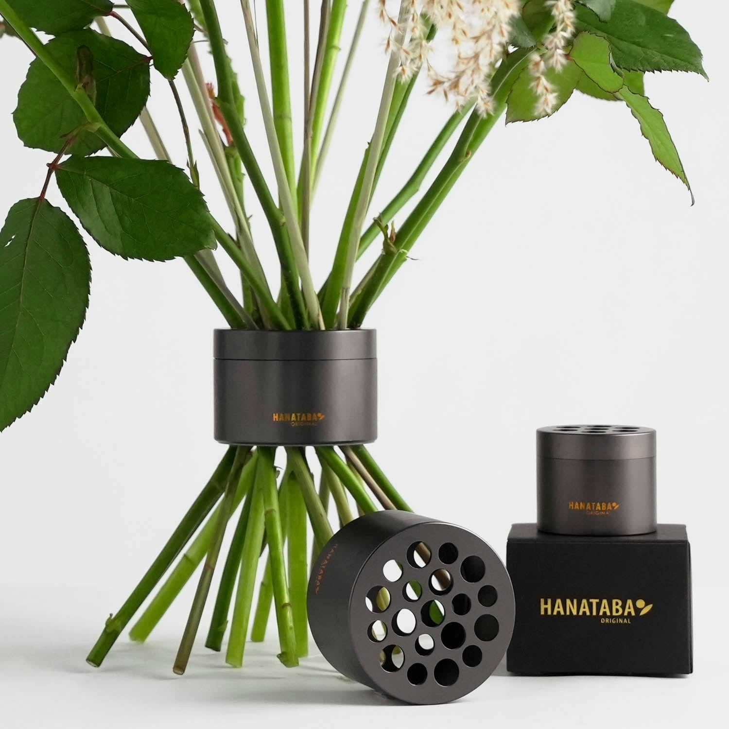 Original Hanataba Pitch Black - Buketthållare, 2-pack