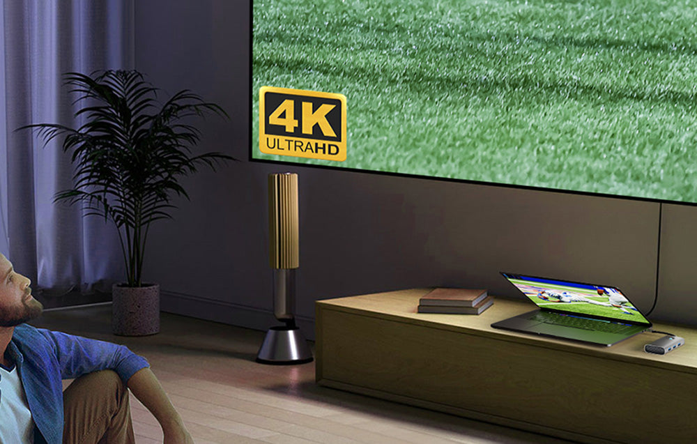 Orico hub 6-i-1 portar, USB-C med laddning, eth och HDMI