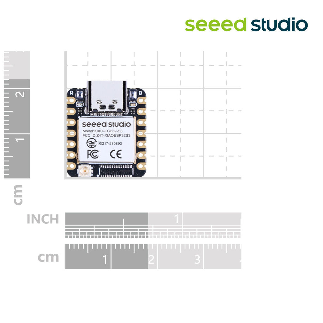 Seeed Studio XIAO ESP32-S3 Utvecklingskort WiFi/BLE 21x17.8mm USB-C, XIAO ESP32-S3