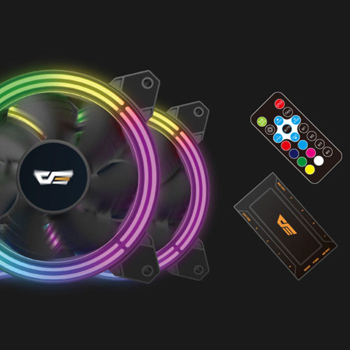 Darkflash CF11 Pro chassifläktar 3-pack ARGB, svart 120x120mm
