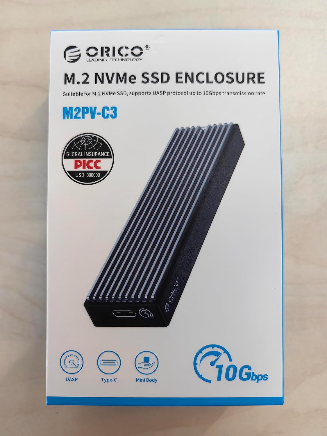 Orico NVMe M.2 kabinett USB-C 10Gb/s