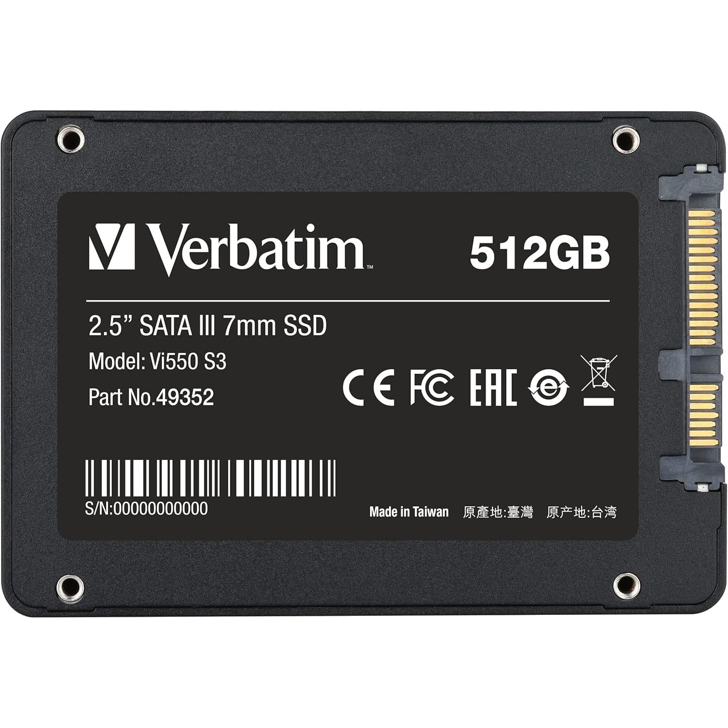 Verbatim Vi550 S3 2.5" SSD, 512GB
