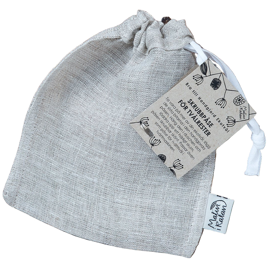 Skrubbpåse i lin för tvålrester, Malin i Ratan - Fast tvål, kaffe & lakrits - Katoppa.se Karlskoga