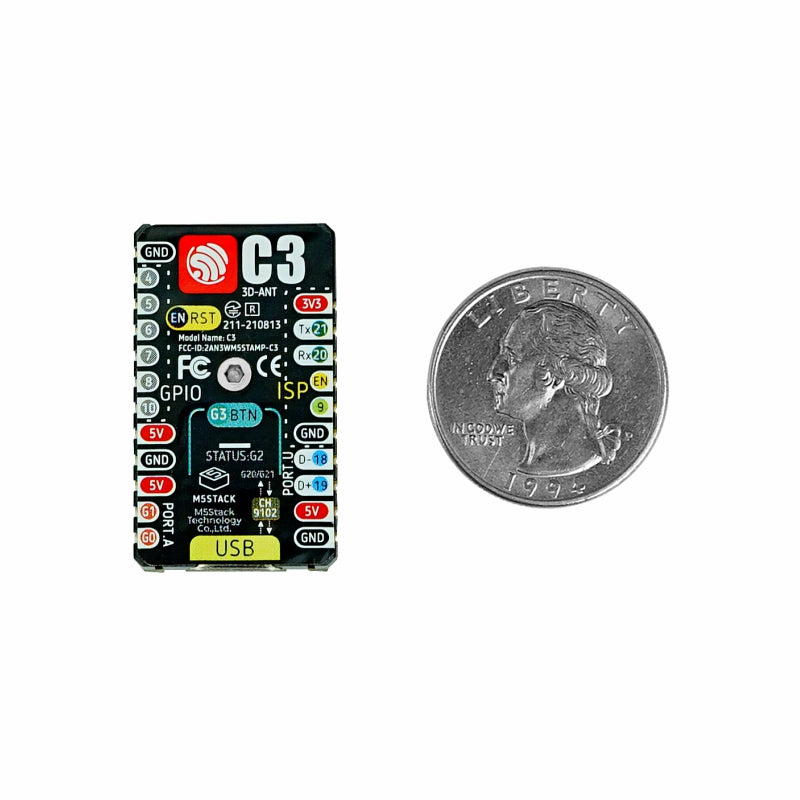 M5Stamp K024-B - C3 (5-pack) - ESP32-C3 RISC-V MCU med Wi-Fi