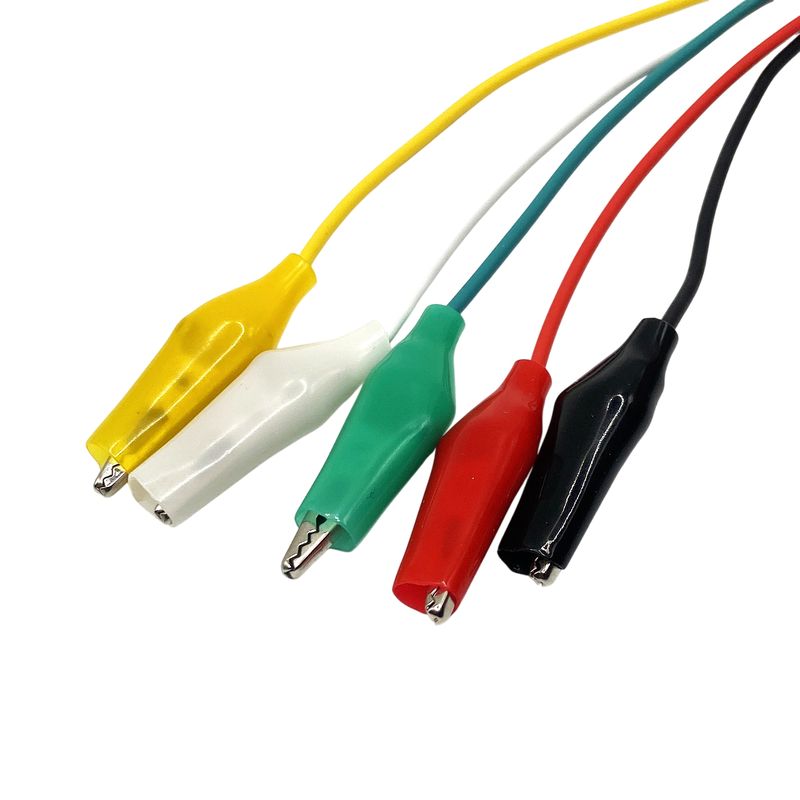 5-pack Krokodilklämmor med kabel 40cm AZ-Delivery, för mät & test <30VDC