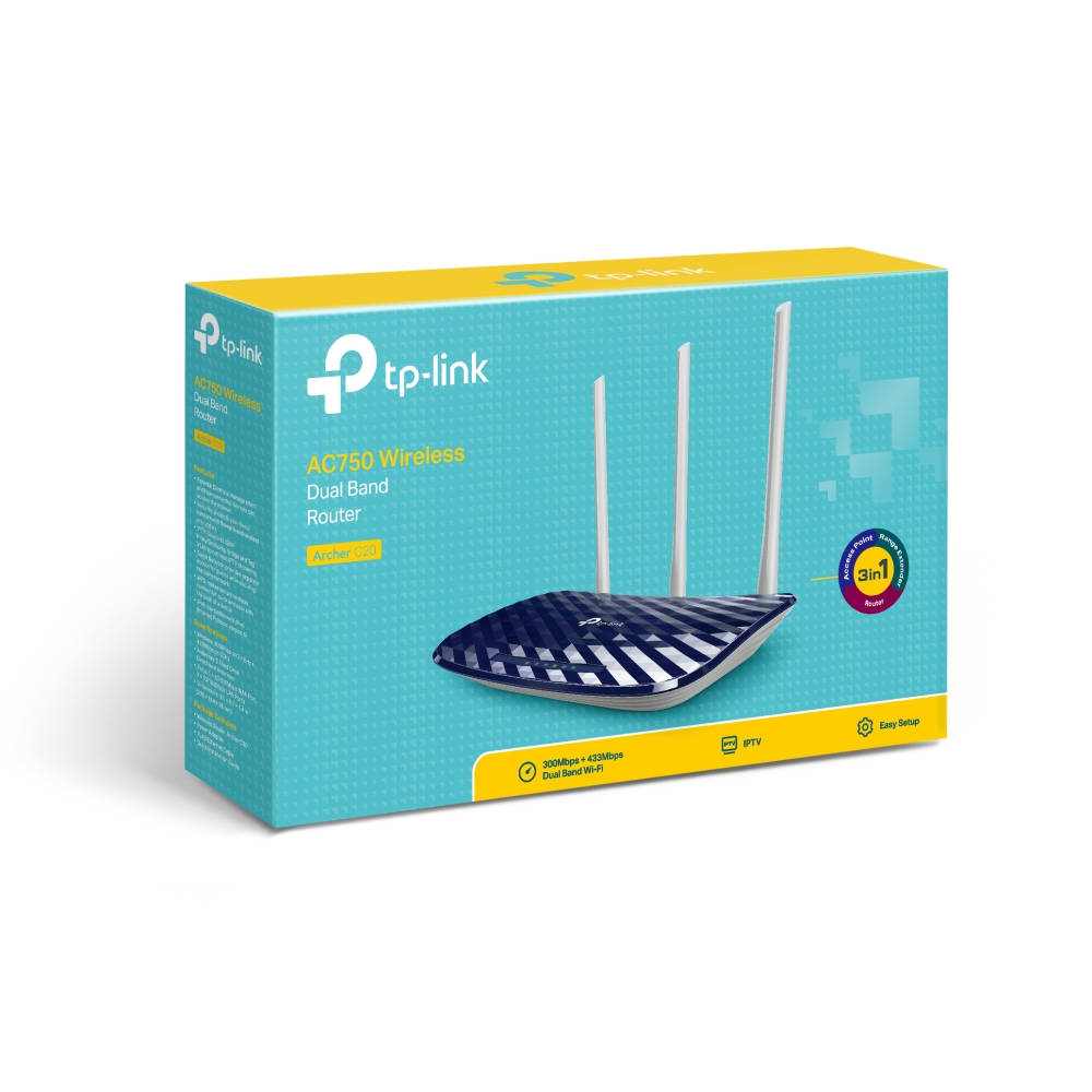 TP-Link Archer C20 AC750 trådlös router
