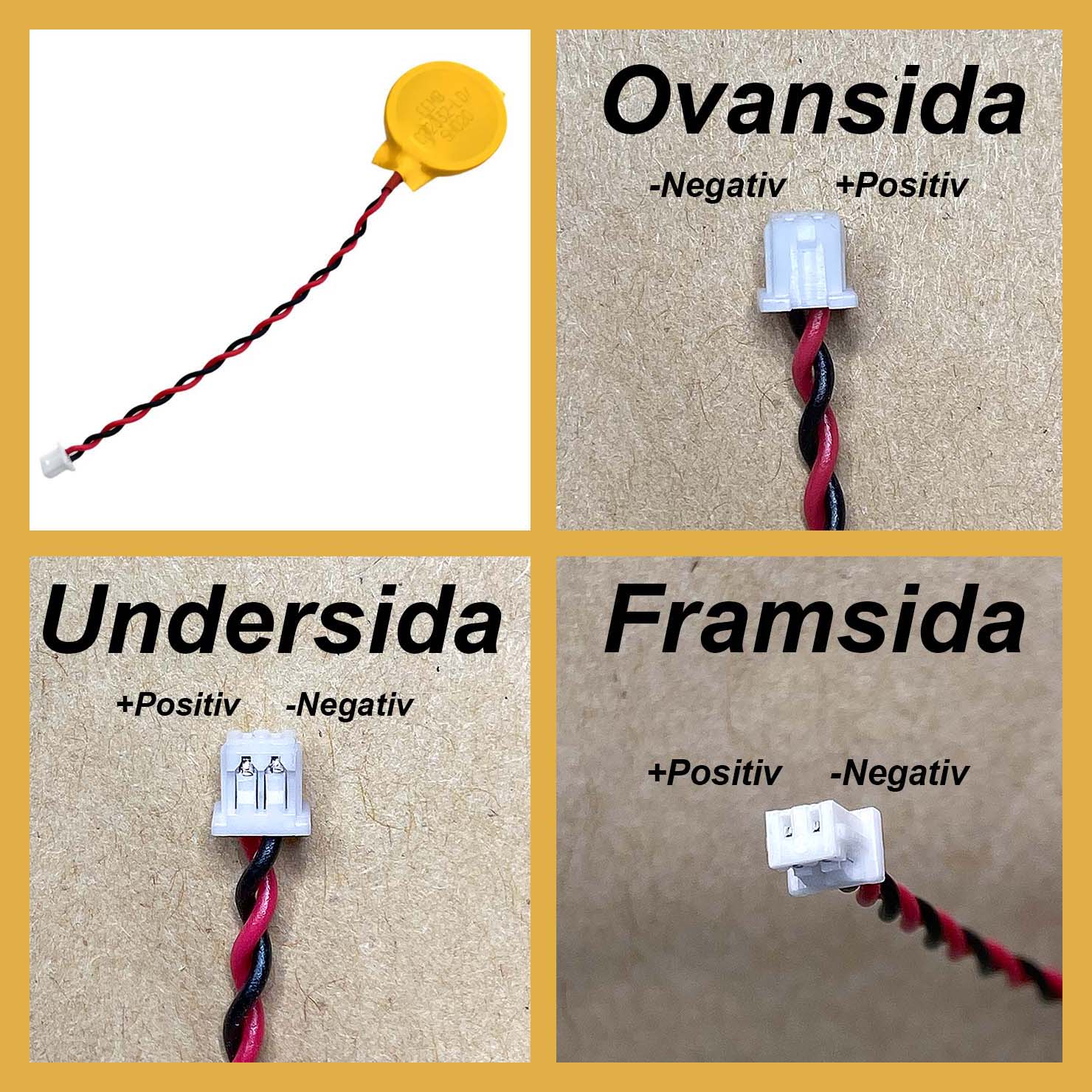 CR2032-LD CMOS-batteri 3V för laptop - Molex PicoBlade 1,25 mm 2-pol (51021-0200)