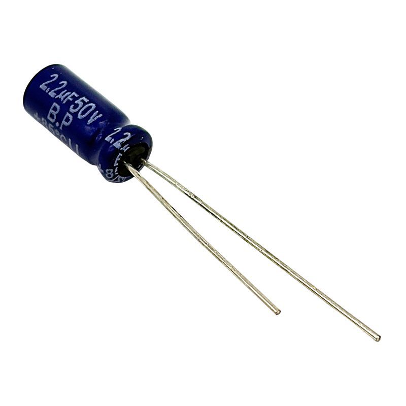 Kondensator 2.2uF 50V 85°C 11x5mm RM2mm, bi-polär elektrolyt ECE-A1HN2R2U