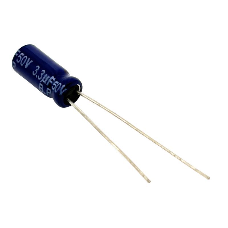 Kondensator 3.3uF 50V 85°C 11x5mm RM2mm, bi-polär elektrolyt ECE-A1HN3R3U