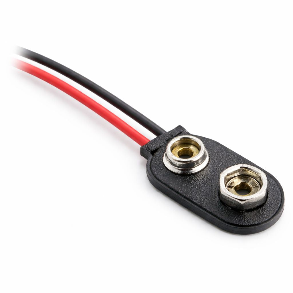 9V batterikontakt med kabel 150mm (233)