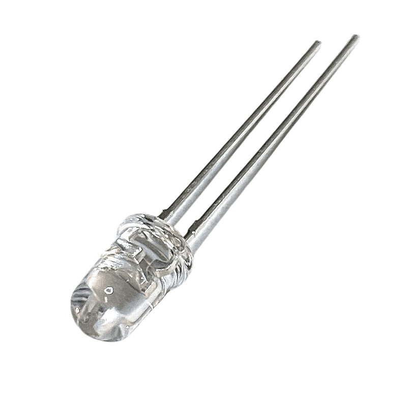 10-pack lysdiod LED blå 5mm 20mA 3.2V 30°, klar lins INL-5AB30