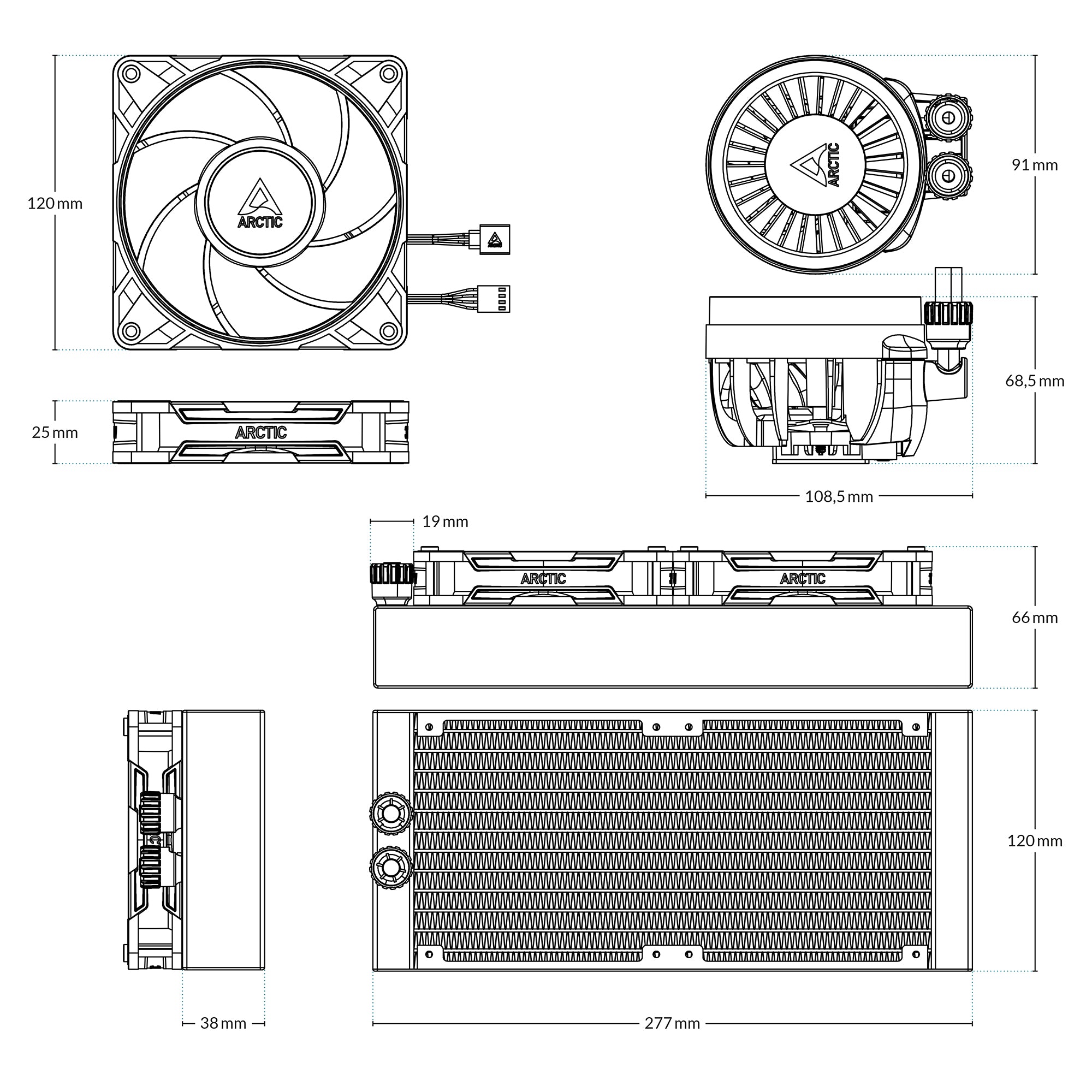CPU-kylare Arctic Liquid Freezer III Pro 240mm 30dB AIO vattenkylning