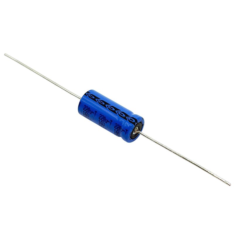 Kondensator 220uF 16V 85C 18x8mm, axiell elektrolyt MAL203135221E3