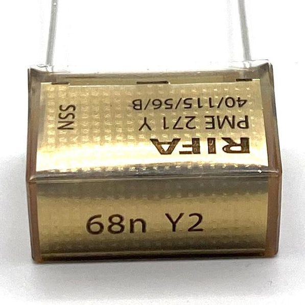 KEMET RIFA PME271 Y2 Kondensator 0.068uF (68nF) 300VAC 110C 24x11.3x16.5mm, PME271YC5680MR30 RM20.3mm