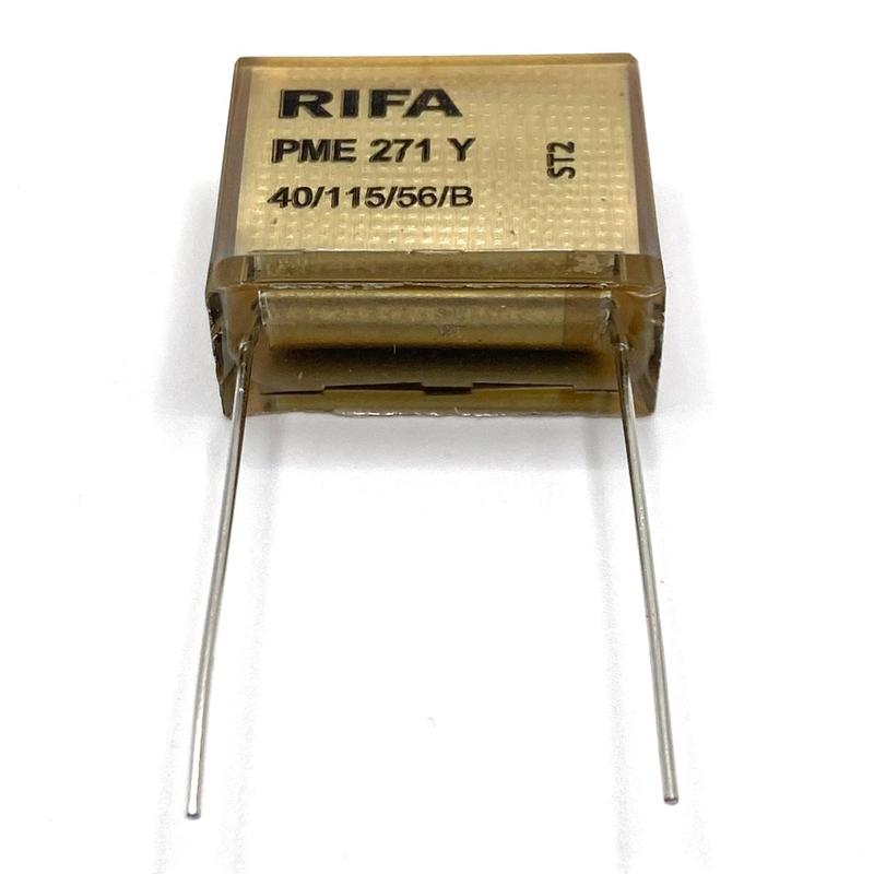 KEMET RIFA PME271 Y2 Kondensator 0.1uF (100nF) 300VAC 110C 27x12x22mm, PME271YD6100MR30 RM22.5mm