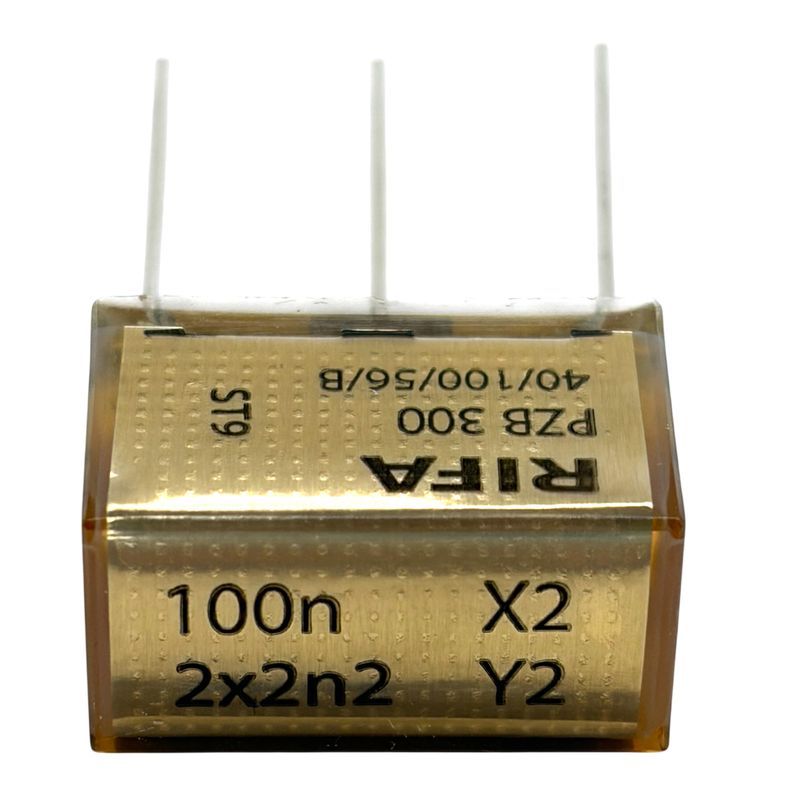 KEMET RIFA Deltakondensator 0.1uF + 2*2200pF (0.1uF+0.0022uF) 275VAC 100C 24x12.5x16mm RM20mm, PZB300MC11R30