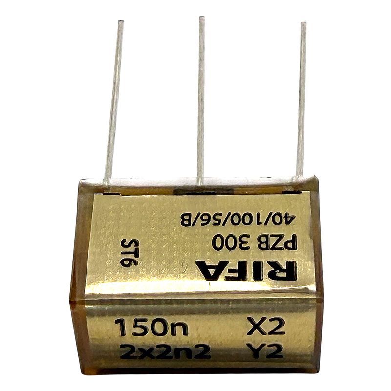 KEMET RIFA Deltakondensator 0.15uF + 2*2200pF (0.15uF+0.0022uF) 275VAC 100C 24x12.5x16mm RM20mm, PZB300MC21R30
