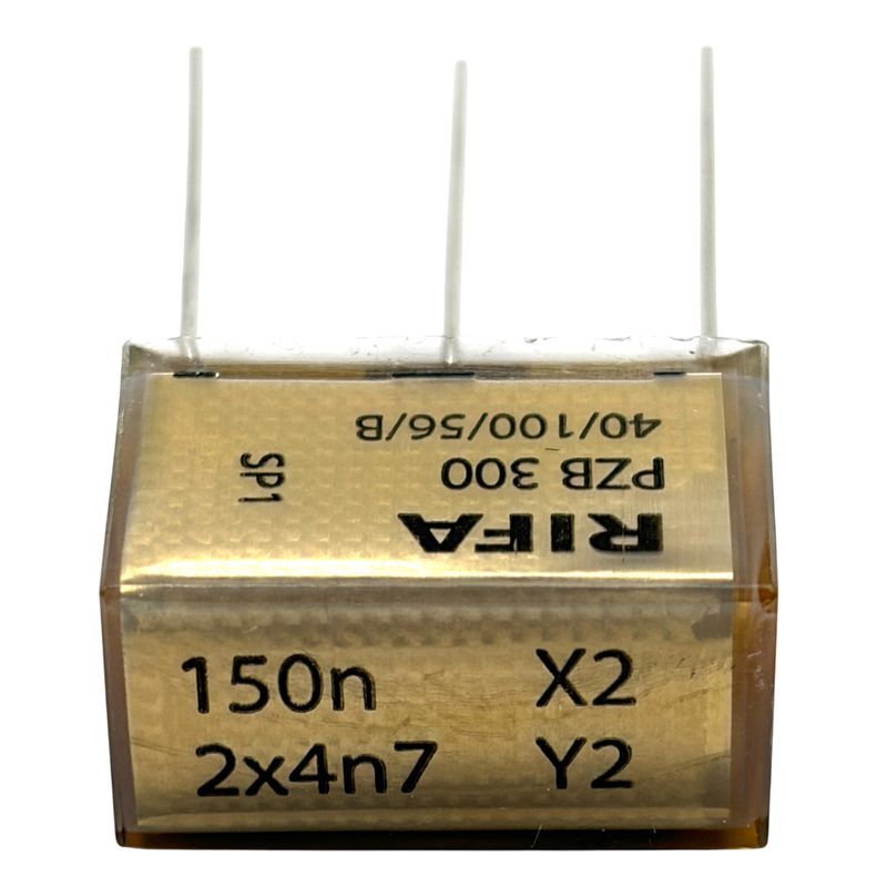 KEMET RIFA Deltakondensator 0.15uF + 2*4700pF (0.15uF+0.0047uF) 275VAC 100C 24x12.5x16mm RM20mm, PZB300MC23R30