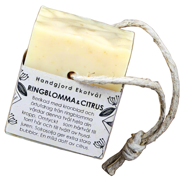Ekotvål Ringblomma & Citrus - Fast tvål, kaffe & lakrits - Katoppa.se Karlskoga