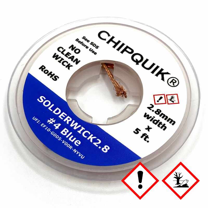 Avlödningsfläta 2.8mm, SOLDERWICK2.8 #4 Blå, 1.52m