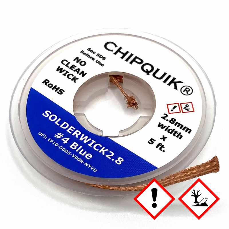 Avlödningsfläta 2.8mm, SOLDERWICK2.8 #4 Blå, 1.52m