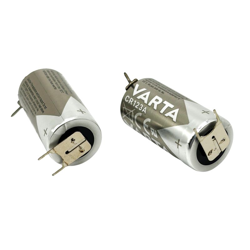 2st Batterier CR123A till larmsiren SAAB 9-3 & 9-5, med lödöron för montering på kretskort