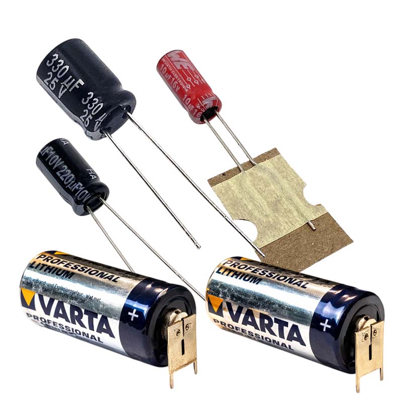 Reparationskit larmsiren SAAB 9-3 & 9-5, CR123A batterier samt kondensatorer