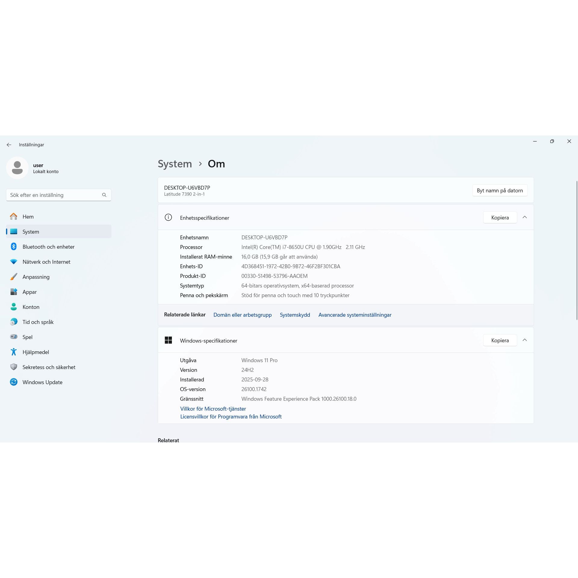 Dell Latitude 7390 2-in-1 13.3" FHD Touch, i7-8650U, 16GB RAM, 240GB SSD, Win 11 Pro (Refurbished)