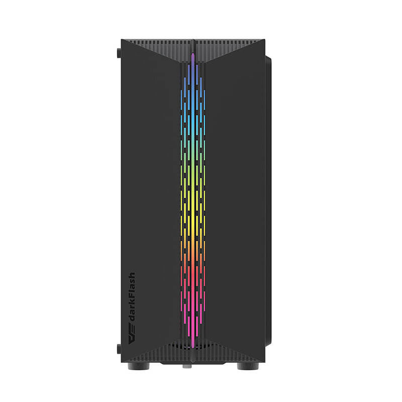 Datorchassi Darkflash DK151 Mid Tower, svart, 3xRGB-fläktar, ATX/mATX/ITX