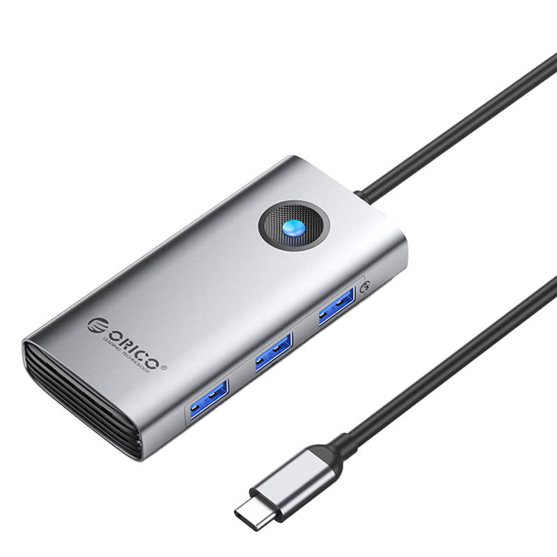 Orico hub 6-i-1 portar, USB-C med laddning, eth och HDMI
