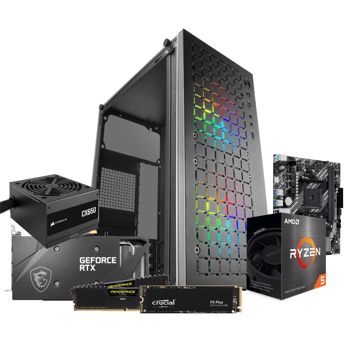 Speldator med Ryzen 5 5500, RTX 3060, 1TB SSD & 16GB ram