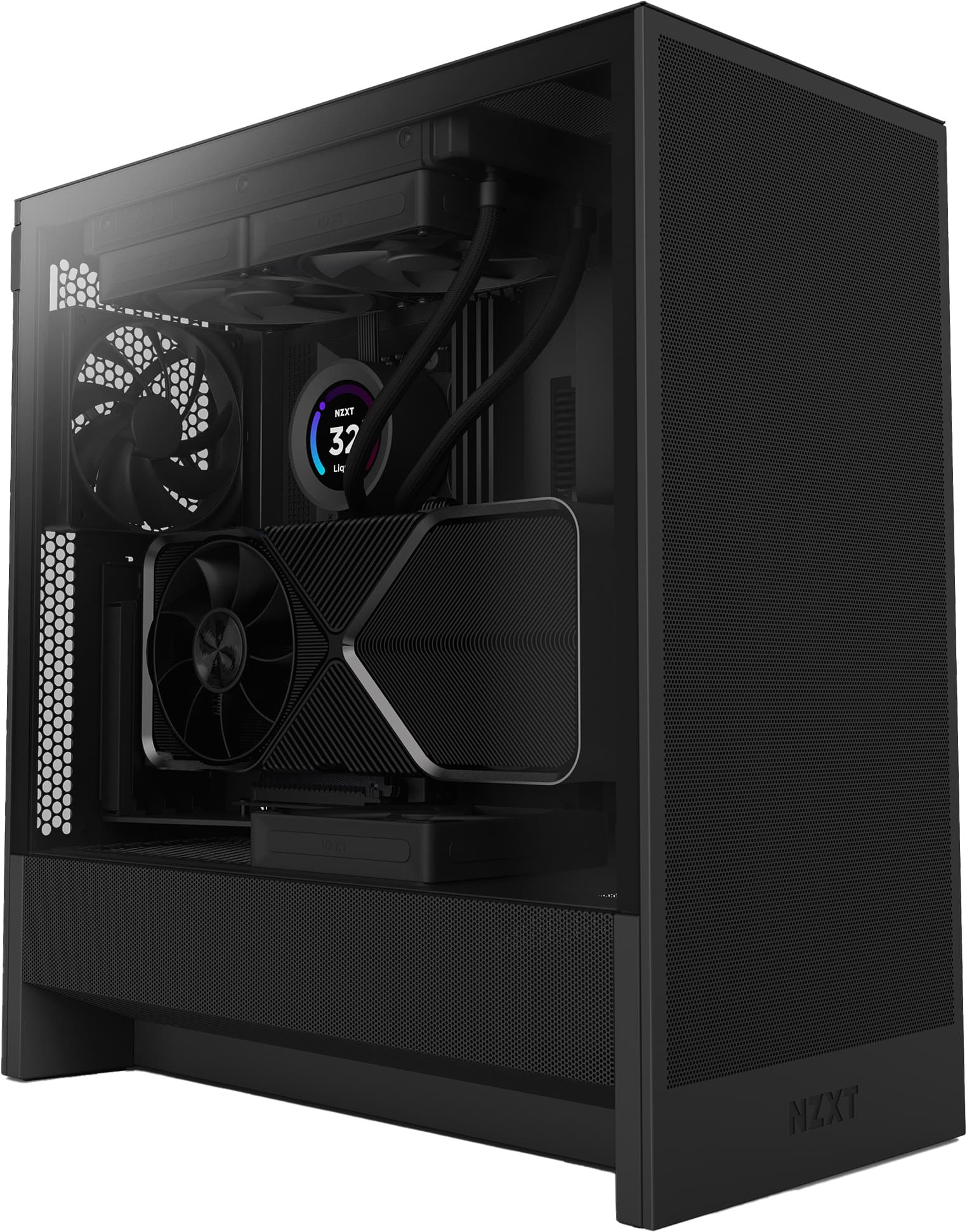 NZXT H5 Flow 2024 PC-chassi svart - Mid-tower ATX med sidoglas och bra luftflöde