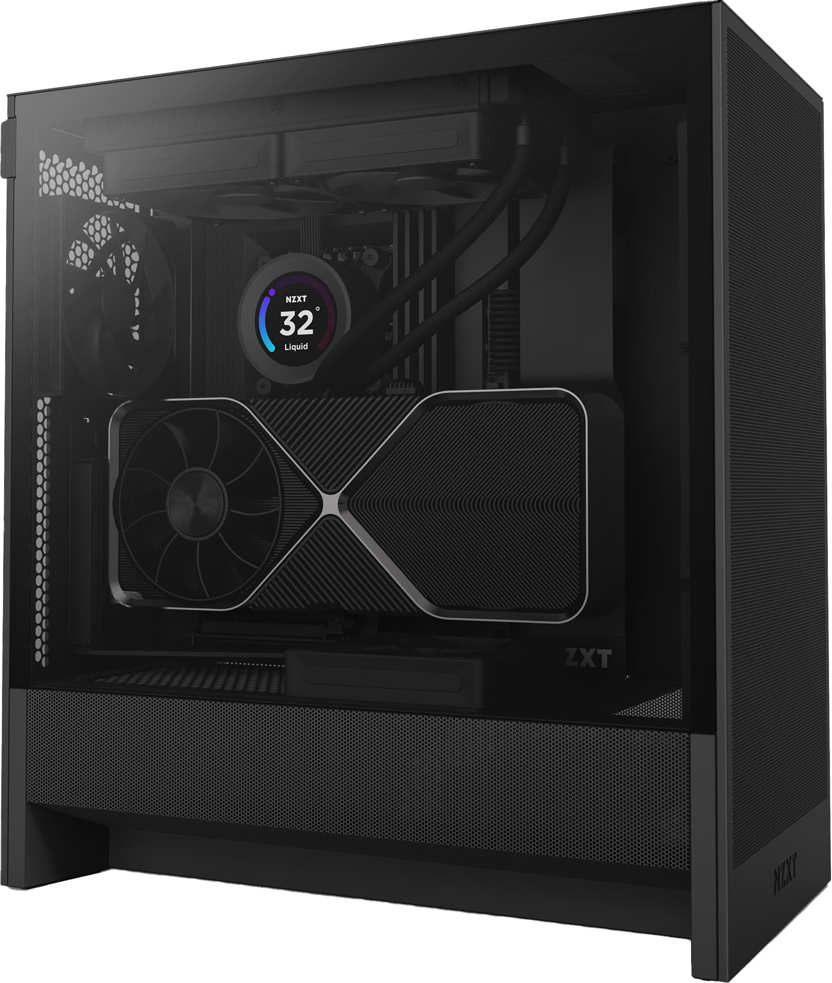 NZXT H5 Flow 2024 PC-chassi svart - Mid-tower ATX med sidoglas och bra luftflöde