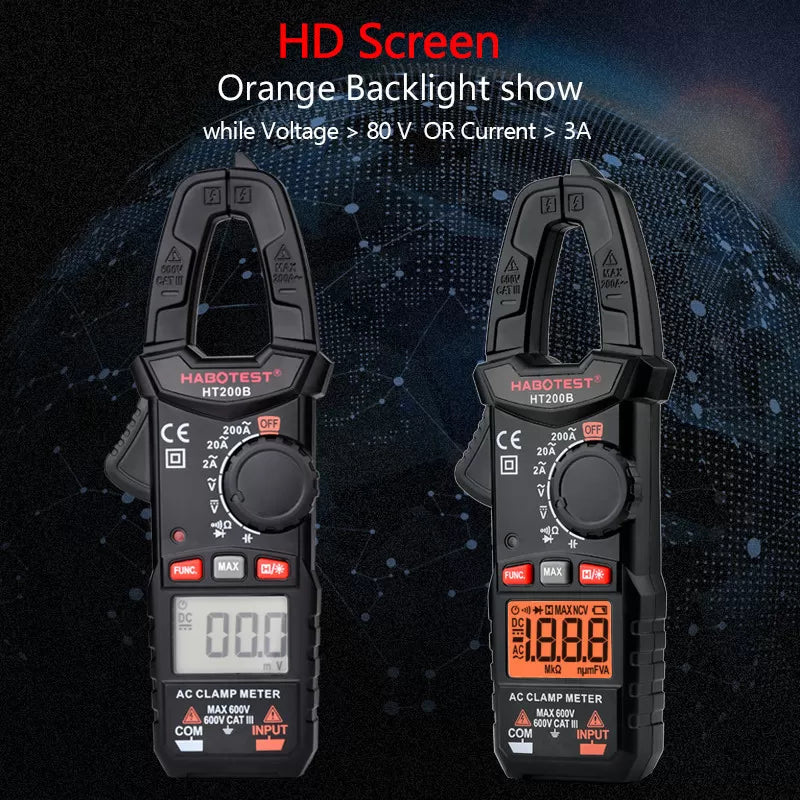 Kompakt AC/DC multimeter (tång) True RMS, HT200B